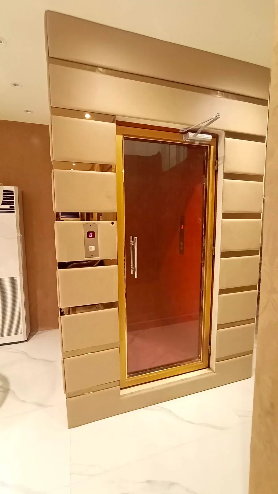 Completed EnclosureX steel and glass home elevator installed at a residence in Karachi