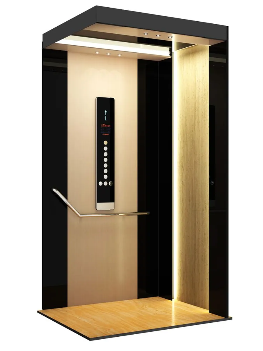 Metalux Pro metal cabin home elevator at dusk