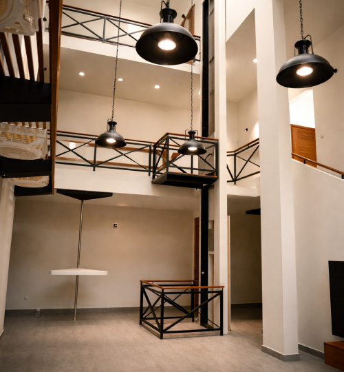 Bright modern loft with industrial touches